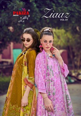 Pakiza Prints Ziaaz Vol-1 Designer Unstitched Lawn with Heavy Embroidery And Mal Mal Dupatta Wholesale wholesale catalogs