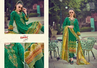 Pakiza Prints Ziaaz Vol-1 Designer Unstitched Lawn with Heavy Embroidery And Mal Mal Dupatta Wholesale dress material catalogs