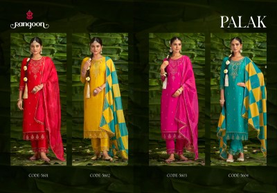 Palak by Rangoon fancy khatli hand work fancy kurti pant and dupatta catalogue at amaviexpo readymade suit catalogs