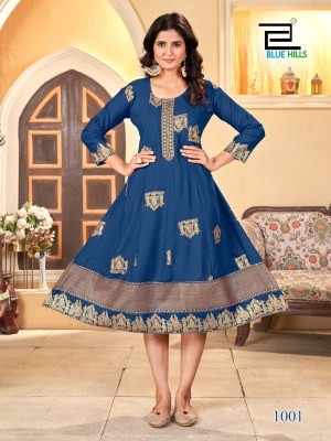 Palki by Blue hills Presenting New Reyon Anarkali Kurti Catalogue at affordable rate kurtis catalogs