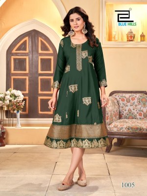 Palki by Blue hills Presenting New Reyon Anarkali Kurti Catalogue at affordable rate kurtis catalogs