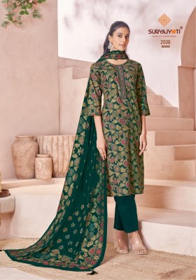 Pariza vol 2 by Suryajyoti cotton printed neck embroidered readymade suit catalogue at affordable rate readymade suit catalogs