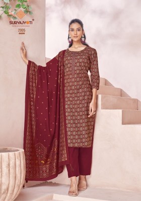 Pariza vol 2 by Suryajyoti cotton printed neck embroidered readymade suit catalogue at affordable rate readymade suit catalogs