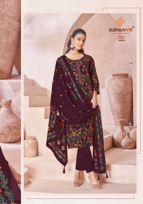 Pariza vol 2 by Suryajyoti cotton printed neck embroidered readymade suit catalogue at affordable rate readymade suit catalogs