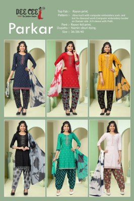 Parkar by Deecee fancy Embroidered Aline kurti bottom and dupatta catalogue at affordable rate readymade suit catalogs