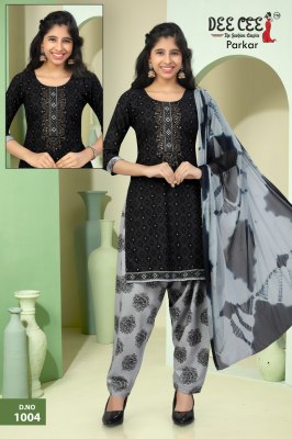 Parkar by Deecee fancy Embroidered Aline kurti bottom and dupatta catalogue at affordable rate readymade suit catalogs