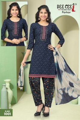 Parkar by Deecee fancy Embroidered Aline kurti bottom and dupatta catalogue at affordable rate readymade suit catalogs