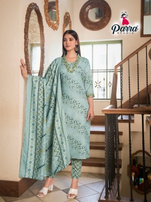 Parra Studio by Cotton House exclusive foil printed kurti pant and dupatta catalogue at low rate readymade suit catalogs