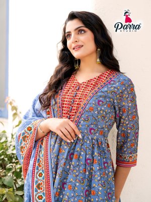 Parra Studio by paradise exclusive designer muaslin digital printed kurti pant with dupatta catalogue at wholesale price readymade suit catalogs