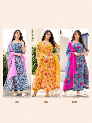 Parra Studio by sangam soft digital printed organza anarkali kurti pant and dupatta at affordable rate kurtis catalogs