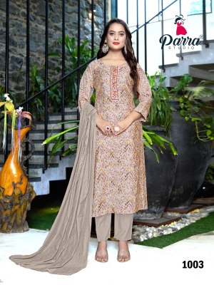 Parra by Saloni Modal chanderi printed Khatli work readymade suit catalogue at affordable rate readymade suit catalogs