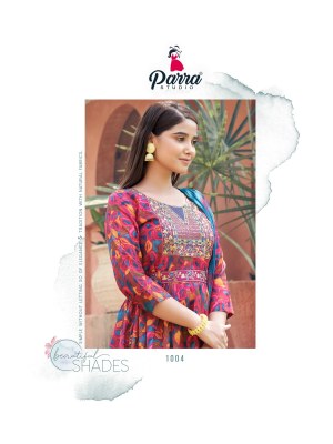 Parra studio by rangin nayra cut vol 1 nyra cut fancy kurti with pant and dupatta  kurtis catalogs