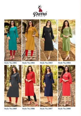 Parra studio by vastram pure reyon khatli work kurti catalogue at low rate kurtis catalogs