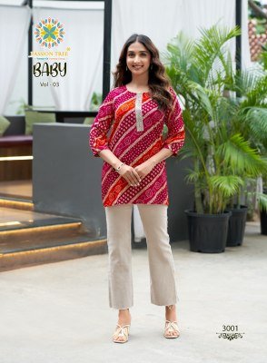 Passion Tree Baby Vol 3 Heavy Rayon Procian Foil Print Short Tops Wholesale kurtis catalogs
