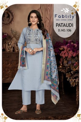 Pataudi by Fablily exclusive pure silk anarkali suit collection at low rate readymade suit catalogs