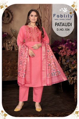 Pataudi by Fablily exclusive pure silk anarkali suit collection at low rate readymade suit catalogs