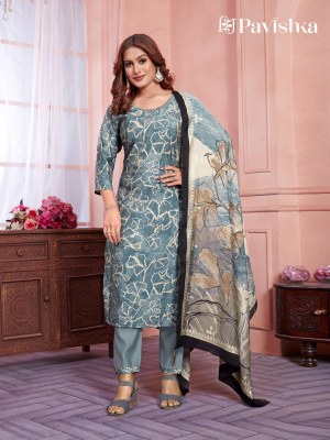 Pavishka fashion lunch premium chanderi modal silk readymade suit catalogue at  affordable rate readymade suit catalogs