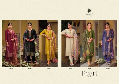 Pearl by Kailee fashion pure silk designer fancy kurti pant and dupatta catalogue readymade suit catalogs