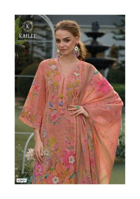 Phulkari by Kailee fashion Pure linen digital printed top bottom and dupatta catalogue with low rate readymade suit catalogs