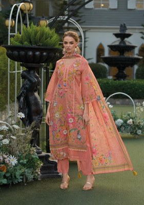 Phulkari by Kailee fashion Pure linen digital printed top bottom and dupatta catalogue with low rate readymade suit catalogs
