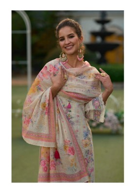 Phulkari by Kailee fashion Pure linen digital printed top bottom and dupatta catalogue with low rate readymade suit catalogs