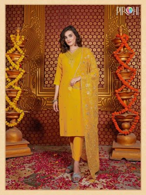 Pirohi by rajavir present Mannat vol 1 dola silk fancy readymade suit catalogue readymade suit catalogs