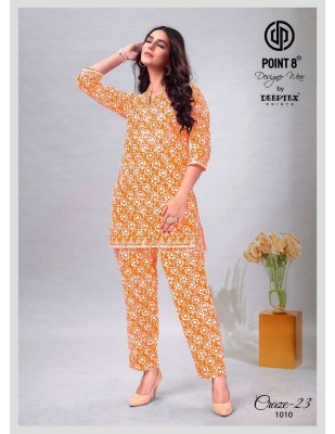 Point 8 By Deeptex Craze Vol 23 Ready To Wear Cotton Co Ord Set Kurti Catalogue wholesale rate  co ord set catalogs