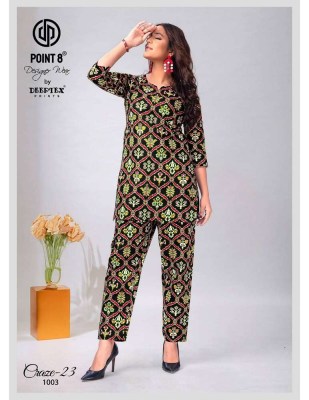 Point 8 By Deeptex Craze Vol 23 Ready To Wear Cotton Co Ord Set Kurti Catalogue wholesale rate  co ord set catalogs