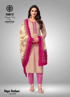 Point 8 By Deeptex Print Naya Andaaz Vol 6 Pure Cotton Printed Kurti Pant Dupatta Set Wholesale Kurti Catalogue  readymade suit catalogs