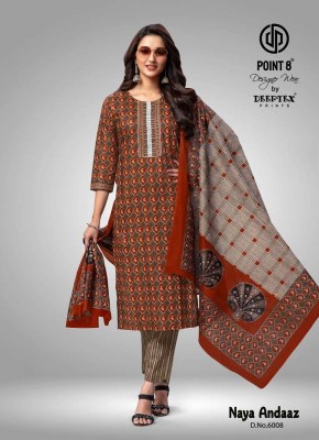 Point 8 By Deeptex Print Naya Andaaz Vol 6 Pure Cotton Printed Kurti Pant Dupatta Set Wholesale Kurti Catalogue  readymade suit catalogs