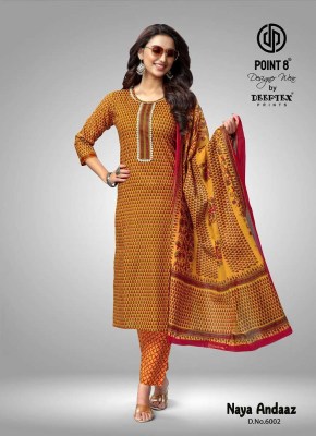 Point 8 By Deeptex Print Naya Andaaz Vol 6 Pure Cotton Printed Kurti Pant Dupatta Set Wholesale Kurti Catalogue  readymade suit catalogs