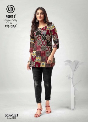 Point 8 By Deeptex Prints Scarlet Vol 2 Pure Cotton Printed Short Top Kurti Design Wholesale rate  kurtis catalogs