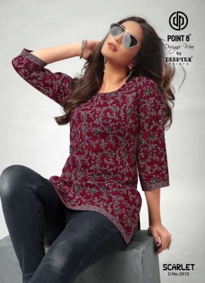 Point 8 By Deeptex Prints Scarlet Vol 2 Pure Cotton Printed Short Top Kurti Design Wholesale rate  kurtis catalogs