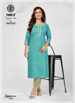 Point 8 By Deeptex Queen India Vol 7 Cotton Kurti Pant Set Wholesale Kurti catalogue  kurtis catalogs