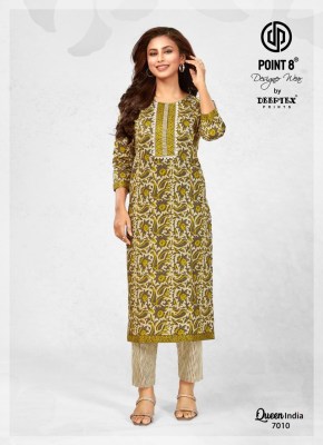 Point 8 By Deeptex Queen India Vol 7 Cotton Kurti Pant Set Wholesale Kurti catalogue  kurtis catalogs