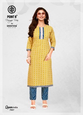 Point 8 By Deeptex Queen India Vol 7 Cotton Kurti Pant Set Wholesale Kurti catalogue  kurtis catalogs