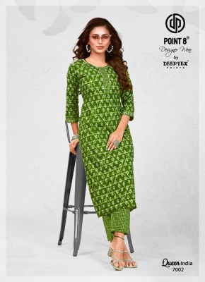 Point 8 By Deeptex Queen India Vol 7 Cotton Kurti Pant Set Wholesale Kurti catalogue  kurtis catalogs