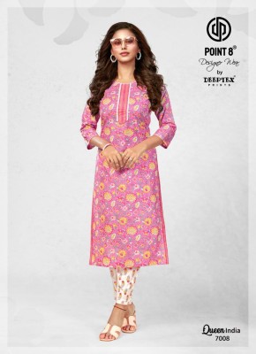 Point 8 By Deeptex Queen India Vol 7 Cotton Kurti Pant Set Wholesale Kurti catalogue  kurtis catalogs