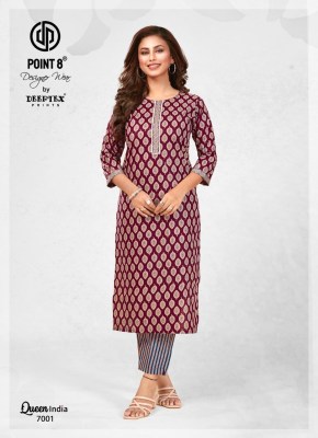 Point 8 By Deeptex Queen India Vol 7 Cotton Kurti Pant Set Wholesale Kurti catalogue  kurtis catalogs