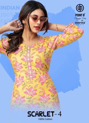 Point 8 By Deeptex Scarlet Vol 4 Cotton Printed Short Top Collection For Girls  Deeptex suits 