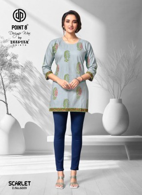 Point 8 By Deeptex Scarlet Vol 6 Cotton Printed Short Top Collection  kurtis catalogs