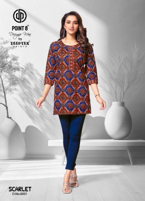 Point 8 By Deeptex Scarlet Vol 6 Cotton Printed Short Top Collection  kurtis catalogs