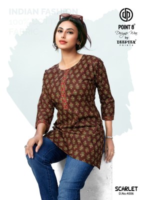 Point 8 By Deeptex Scarlet Vol 4 Cotton Printed Short Top Collection For Girls  western wear catalogs