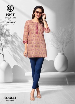 Point 8 By Deeptex Scarlet Vol 6 Cotton Printed Short Top Collection  kurtis catalogs