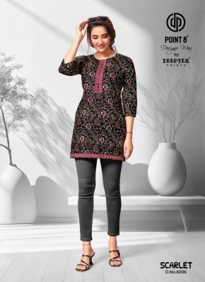 Point 8 By Deeptex Scarlet Vol 6 Cotton Printed Short Top Collection  kurtis catalogs