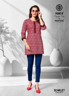 Point 8 By Deeptex Scarlet Vol 6 Cotton Printed Short Top Collection  kurtis catalogs