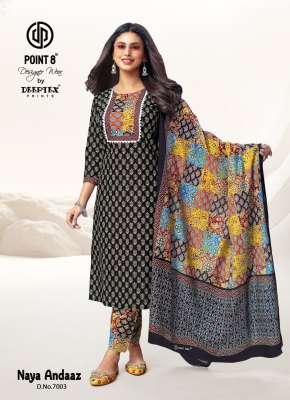 Point 8 by Deeptex Latest Naya Andaz Vol 7 Cotton Kurti Pant Dupatta Set Wholesale Rate  readymade suit catalogs