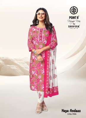 Point 8 by Deeptex Latest Naya Andaz Vol 7 Cotton Kurti Pant Dupatta Set Wholesale Rate  readymade suit catalogs