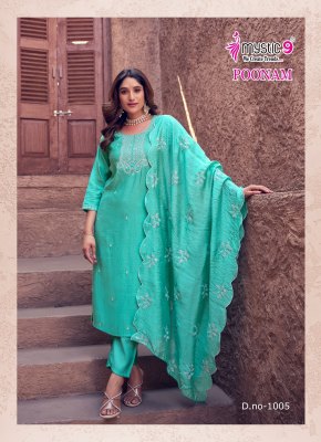 Poonam vol 1 by Mystic 9 Premium quality Embroidered Readymade suit collection with affordable rate readymade suit catalogs