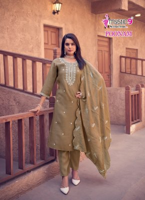 Poonam vol 1 by Mystic 9 Premium quality Embroidered Readymade suit collection with affordable rate readymade suit catalogs